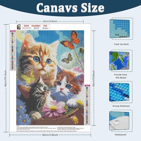 AIRDEA 5D Diamond Art Painting Kits for Adults Beginners Round Full Kits DIY Diamond Art Kits,Diamond Art Painting by Number Kits Gem Painting Art Home Decor 12x16 inch Gift (Country Rustic, Blue) in Saudi Arabia