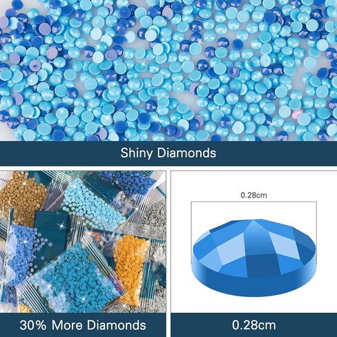 AIRDEA 5D Diamond Art Painting Kits for Adults Beginners Round Full Kits DIY Diamond Art Kits,Diamond Art Painting by Number Kits Gem Painting Art Home Decor 12x16 inch Gift (Country Rustic, Blue) in Saudi Arabia