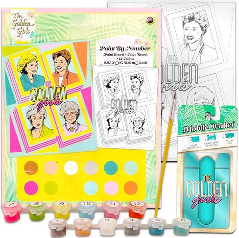 مجموعة هدايا SCREEN LEGENDS Golden Girls مجموعة طلاء Golden Girls - عبوتان من Golden Girls Merch Golden Girls طلاء حسب الرقم مع محفظة للهاتف المحمول Golden Girls | لصالح حفلة الفتيات الذهبية in Kuwait