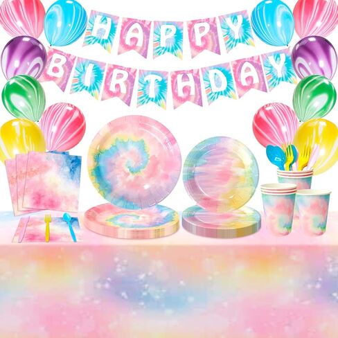 لوازم حفلات أعياد الميلاد بصبغة التعادل، 138 قطعة من ديكورات الحفلات ومجموعة أدوات المائدة وألواح الصبغ والمناديل وأكواب مفارش المائدة ولافتة بالونات صبغ التعادل وما إلى ذلك زينة عيد ميلاد للفتيات والأطفال in Kuwait