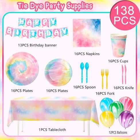 لوازم حفلات أعياد الميلاد بصبغة التعادل، 138 قطعة من ديكورات الحفلات ومجموعة أدوات المائدة وألواح الصبغ والمناديل وأكواب مفارش المائدة ولافتة بالونات صبغ التعادل وما إلى ذلك زينة عيد ميلاد للفتيات والأطفال in Kuwait