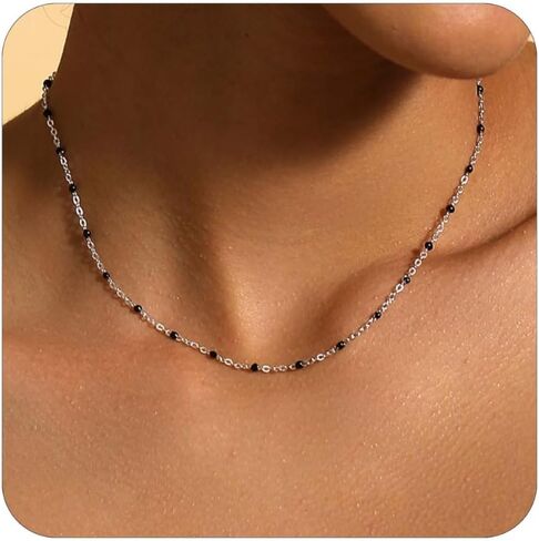 Boho Beaded Choker Necklaces for Women Trendy Gold Chain Necklace Dainty Gold Necklace Cute Rainbow Necklaces for Teen Girls in Saudi Arabia