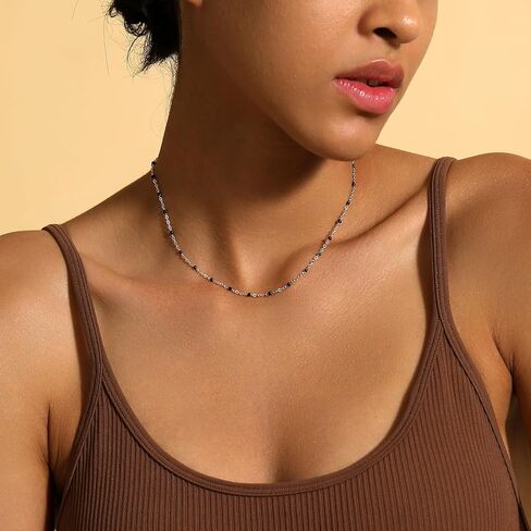 Boho Beaded Choker Necklaces for Women Trendy Gold Chain Necklace Dainty Gold Necklace Cute Rainbow Necklaces for Teen Girls in Saudi Arabia