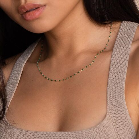 Boho Beaded Choker Necklaces for Women Trendy Gold Chain Necklace Dainty Gold Necklace Cute Rainbow Necklaces for Teen Girls in Kuwait