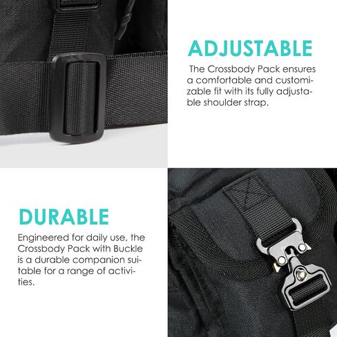 حقيبة كروس مع إبزيم - بسيطة ومتينة للمغامرات اليومية مثل EDC والمتنزهات الترفيهية والمشي لمسافات طويلة والجري والمزيد in Kuwait