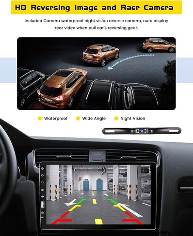 9 Inch Touch Screen Single Din Car Stereo with Apple Carplay Android Auto, Hikity Car Radio Bluetooth Car Audio Support Mirror Link FM AM/USB/EQ Setting + Backup Camera in Saudi Arabia