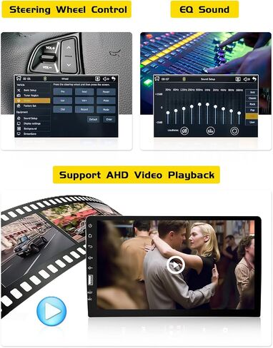 9 Inch Touch Screen Single Din Car Stereo with Apple Carplay Android Auto, Hikity Car Radio Bluetooth Car Audio Support Mirror Link FM AM/USB/EQ Setting + Backup Camera in Saudi Arabia