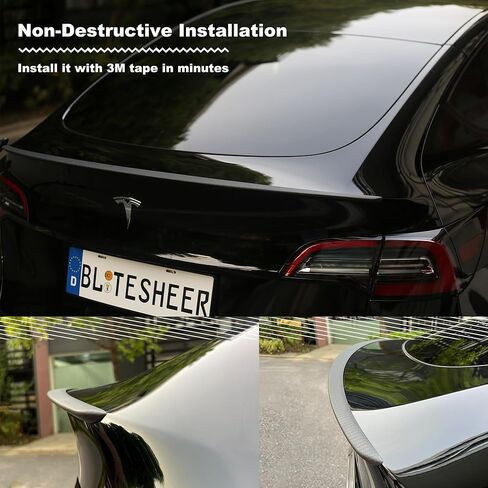 Rear Trunk Spoiler Wings for Tesla Model Y Real Carbon Fiber Tail Spoiler Wing Rear Lip Trunk for Tesla Decoration Accessories Rear Trunk Wing (Matte Carbon Fiber, Model Y) in Kuwait