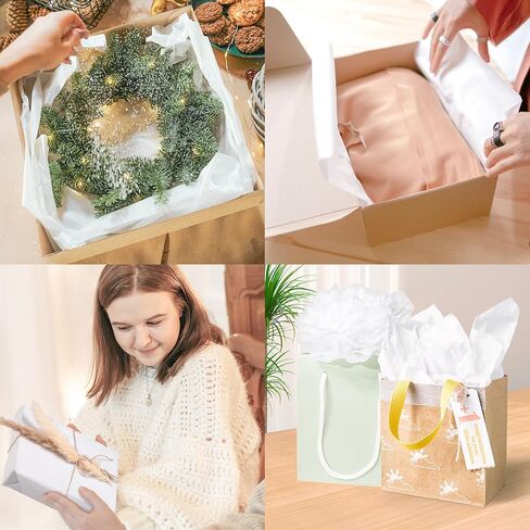 Simetufy 1000 ورقة مناديل بيضاء كبيرة الحجم، 20 بوصة × 30 بوصة ورق تغليف للتحرك، ورق تغليف الهدايا لتغليف عيد الأم وحفلات الزفاف وأعياد الميلاد والحرف اليدوية in Kuwait