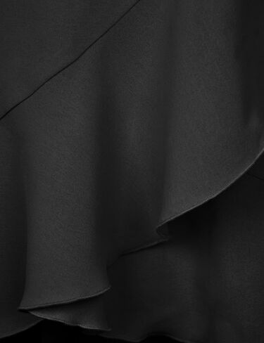 تنورة نسائية صيفية عالية الخصر ملفوفة مكشكشة وفتحة جانبية وحزام خصر قابل للتعديل in Kuwait