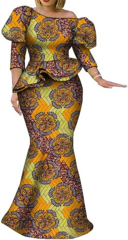 African Dresses for Women Traditional Ankara Kente Beautiful Print Skirt for Party Wedding in Saudi Arabia