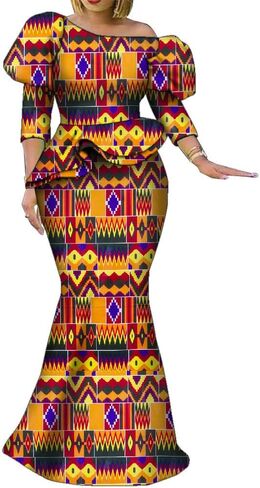 African Dresses for Women Traditional Ankara Kente Beautiful Print Skirt for Party Wedding in Saudi Arabia