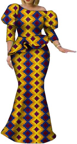 African Dresses for Women Traditional Ankara Kente Beautiful Print Skirt for Party Wedding in Saudi Arabia