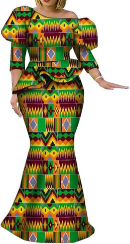 African Dresses for Women Traditional Ankara Kente Beautiful Print Skirt for Party Wedding in Saudi Arabia