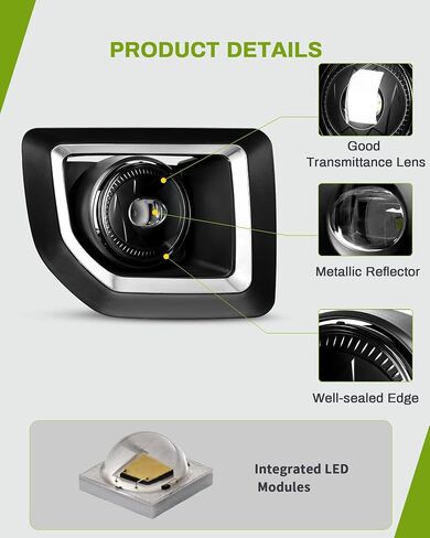 AUTOSAVER88 LED Fog Lights Compatible with 2015 2016 2017 2018 2019 GMC Sierra 2500 HD / 3500 HD Fog Lamps with Switch and Wiring Kit Foglight in Saudi Arabia