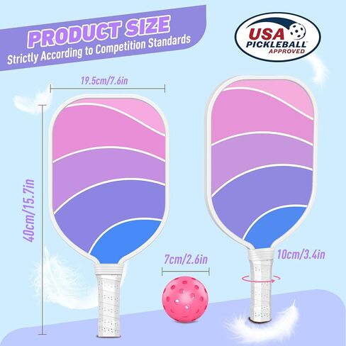Pickleball Paddles Set USAPA Approved, Lightweight and Durable with Unique Design, USAPA Approved Pickleball Paddles Set of 4, 4 Pickleball Balls, Pickleball Bag, Pickleball Paddles (Dream) in Saudi Arabia