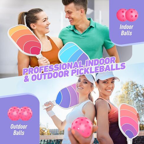 Pickleball Paddles Set USAPA Approved, Lightweight and Durable with Unique Design, USAPA Approved Pickleball Paddles Set of 4, 4 Pickleball Balls, Pickleball Bag, Pickleball Paddles (Dream) in Saudi Arabia