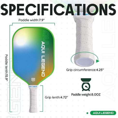 Aquilegend Pickleball Paddles, USAPA Approved Fiberglass Pickleball Set, Pickleball Paddles Gift with 1/2/4 Pickleball Rackets, 4 Pickleball Balls,1 Pickleball Bag 1 Pickleball Ball Holder （Optional） in Saudi Arabia