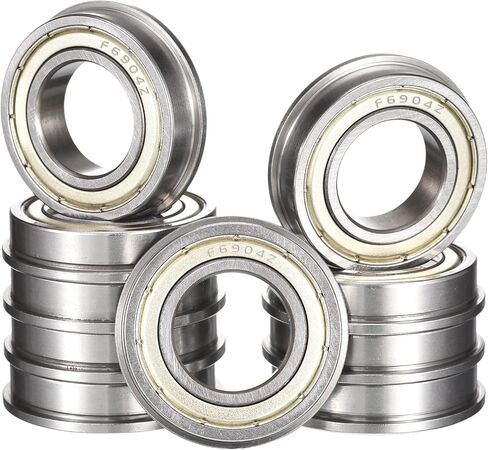 F6904ZZ Flanged Ball Bearing, ID 20mm x OD 37mm x Width 9mm Double Metal Shielded Deep Groove Bearings, Pre-Lubricated (GCr15) Chrome Steel 10pcs in Saudi Arabia