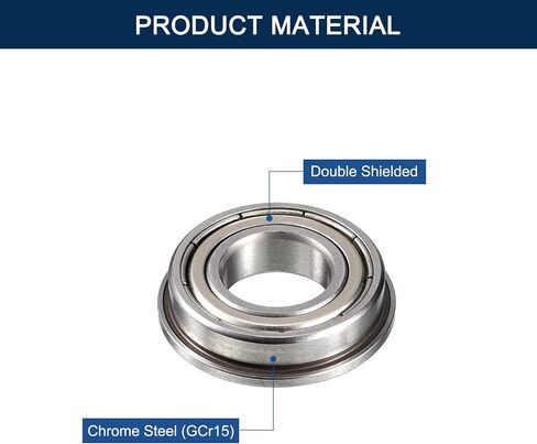 F6904ZZ Flanged Ball Bearing, ID 20mm x OD 37mm x Width 9mm Double Metal Shielded Deep Groove Bearings, Pre-Lubricated (GCr15) Chrome Steel 10pcs in Saudi Arabia