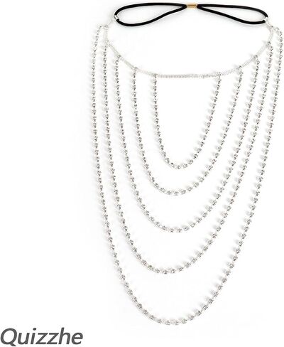 Boho Layered Crystal Leg Chains Silver Trendy Rhinestone Tassel Sexy Body Chain Beach Rave Party Jewelry Accessories Gifts for Women Girls in Saudi Arabia