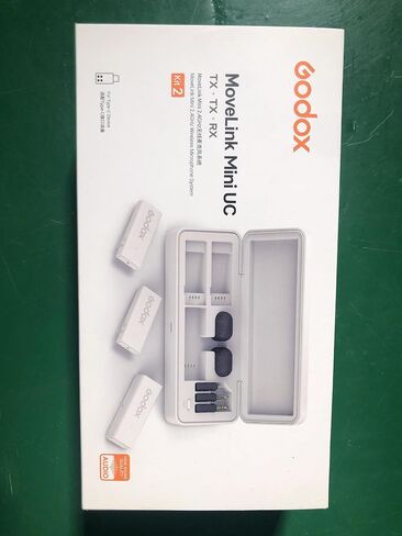 GODOX MoveLink Mini UC Kit2 Wireless Microphone System, 100m(328ft.) Range, 6H Battery Life Lavalier Mic with Portable Charging Case for Android/DSLR Cameras Vlogging, TikTok, Interviewing in Saudi Arabia