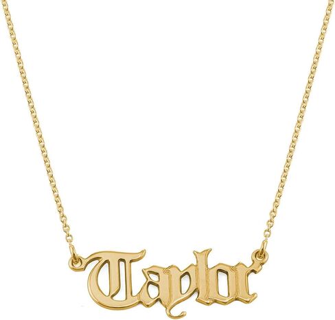 MYKA - Retro Personalized Old English Font Name Necklace In 925 Sterling Silver, 18K Gold & Rose Gold Plated - Custom Jewelry Nameplate - Dainty Christmas, Mother's Day, Xmas, Birthday Jewelry Gift For Mom, Mother, Her, Women in Kuwait
