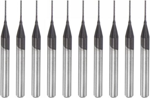 uxcell End Mill CNC Router Bits, 0.8mm x 6mm 1/8" Shank Diamond Film Coated Carbide Engraving Bit Milling Cutter Right Hand for PCB Plastic Fiber Wood 10pcs in Saudi Arabia