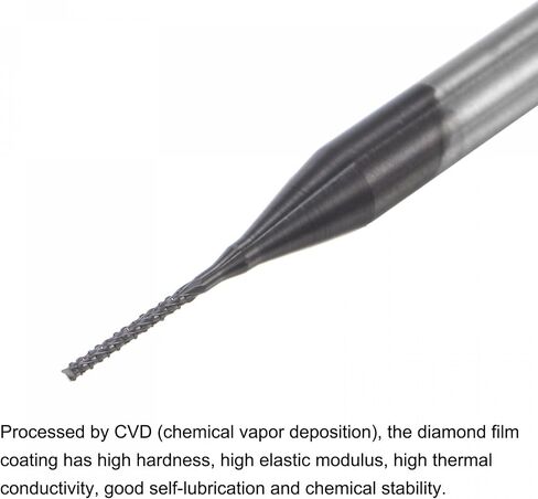 uxcell End Mill CNC Router Bits, 0.8mm x 6mm 1/8" Shank Diamond Film Coated Carbide Engraving Bit Milling Cutter Right Hand for PCB Plastic Fiber Wood 10pcs in Saudi Arabia
