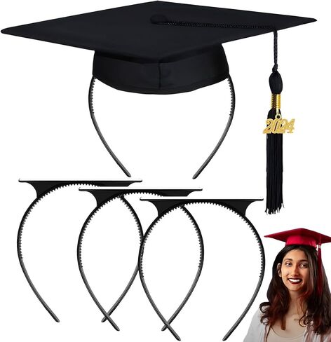 Graduation Cap Headband, 4 Pack Grad Cap Headband, Cap Headband Insert Secures Your Graduation Cap and Hairstyle, Upgrade Inside Graduation Cap Headband (Not Including the Grad Hat) in Kuwait