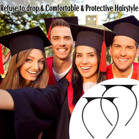 Graduation Cap Headband, 4 Pack Grad Cap Headband, Cap Headband Insert Secures Your Graduation Cap and Hairstyle, Upgrade Inside Graduation Cap Headband (Not Including the Grad Hat) in Kuwait