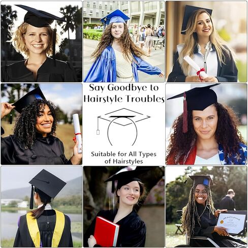 Graduation Cap Headband, 4 Pack Grad Cap Headband, Cap Headband Insert Secures Your Graduation Cap and Hairstyle, Upgrade Inside Graduation Cap Headband (Not Including the Grad Hat) in Kuwait