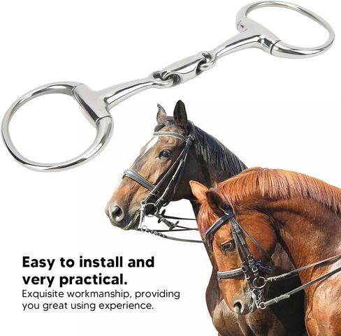 Mumusuki Horse Mouth Bit, Stainless Steel O Ring Horse Snaffle Bit Anti Biting Loose Ring for Training Equestrian Equipment 125mm in Saudi Arabia