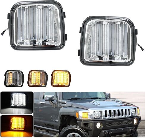 Carbon Fiber Effect Front Fender Side Marker Halogen Light Covers Guard Trims For 2006-2010 HUMMER H3 in Saudi Arabia