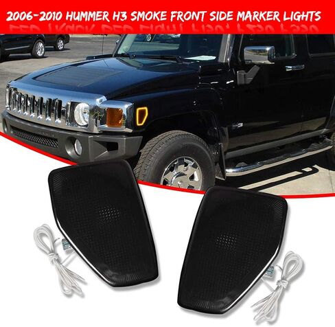 Carbon Fiber Effect Front Fender Side Marker Halogen Light Covers Guard Trims For 2006-2010 HUMMER H3 in Saudi Arabia