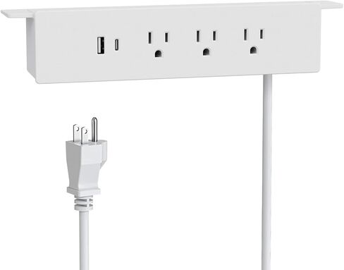 Under Desk Power Strip, Haylink Desk Outlet Station with 3 AC Outlets, 2 USB Ports, 6FT Cable, Desk Mount Power Strip for Home Office Conference, UL Listed(Black) in Saudi Arabia