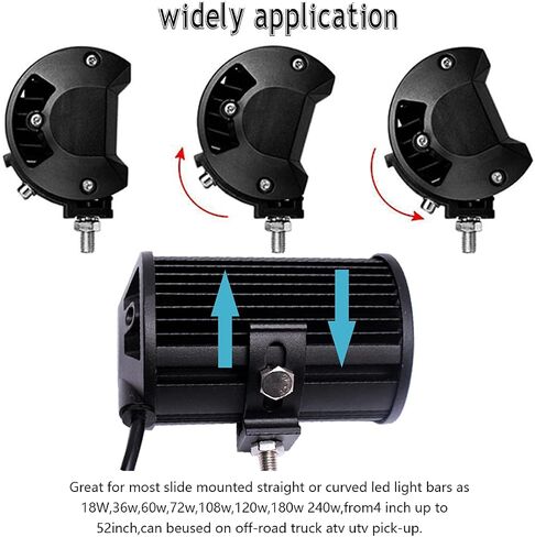 شريط إضاءة LED شريحة تثبيت 2 قطعة مجموعة دعامة تثبيت قاعدة عالمية قابلة للتعديل لمعظم مصابيح العمل المستقيمة من 4 بوصة حتى 52 بوصة (عبوة من 2) in Saudi Arabia