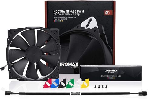 Noctua NF-A20 PWM chromax.Black.swap, Premium Quiet Fan, 4-Pin (200x30mm, Black) in Saudi Arabia