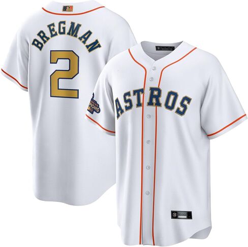 Outerstuff Alex Bregman Houston Astros White Kids Youth 4-20 Cool Base Gold Program Home Player Jersey in Saudi Arabia