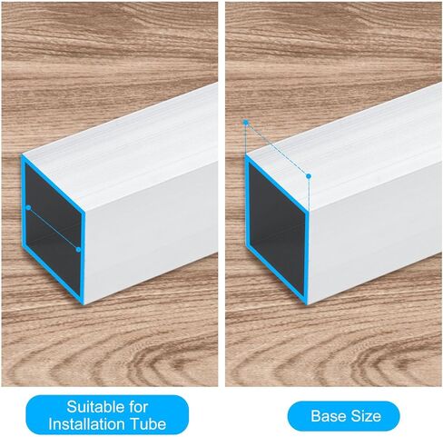 Uxcell 8 قطع 20 مم × 20 مم (0.79 بوصة) أنابيب بلاستيكية قابس مربع آخر أغطية نهاية لدرابزين الدرج نيويل الدرابزين أنبوب أبيض in Kuwait