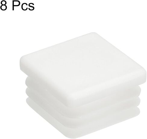 Uxcell 8 قطع 20 مم × 20 مم (0.79 بوصة) أنابيب بلاستيكية قابس مربع آخر أغطية نهاية لدرابزين الدرج نيويل الدرابزين أنبوب أبيض in Kuwait