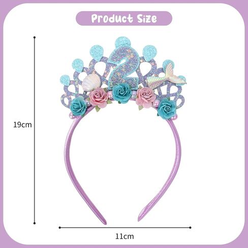 Mermaids 1st Birthday Hairband for Babys - Purple Flower Birthday Hairband for First Party Decors,Baby Girl Purple Headband in Saudi Arabia