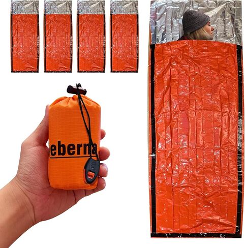 Emergency Bivy Sack Bivy Bag - Emergency Sleeping Bags 4 Pack Mylar Survival Sleeping Bag Emergency Bivvy Sack Waterproof Lightweight Foil Military Patriot Compact Gear Blanket Thermal Escape Camping in Saudi Arabia