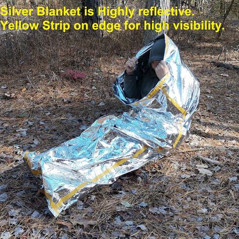 Emergency Bivy Sack Bivy Bag - Emergency Sleeping Bags 4 Pack Mylar Survival Sleeping Bag Emergency Bivvy Sack Waterproof Lightweight Foil Military Patriot Compact Gear Blanket Thermal Escape Camping in Saudi Arabia