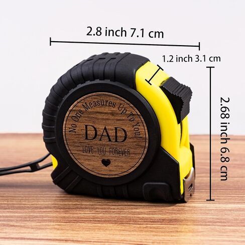 Personalized Tape Measure Fathers Day Gift for Dad, Engraved Tape Measure, Christmas Birthday Gift for Dad, No One Measures Up to You, Tool Gifts Woodworker Gifts Carpenter Gifts (Black-(Dad)) in Saudi Arabia