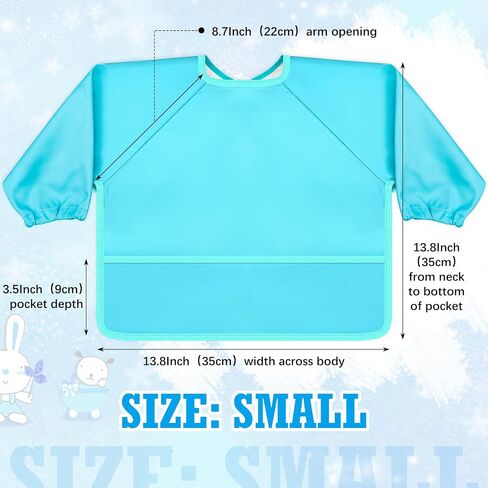 10 Colors Long Sleeve Baby Bibs Waterproof Sleeved Bibs for Feeding Mess Proof Infant Smock Soft Adjustable Baby Bib Outfit with Pocket Baby Eating Bib for Boys Girls Teething Weaning in Saudi Arabia