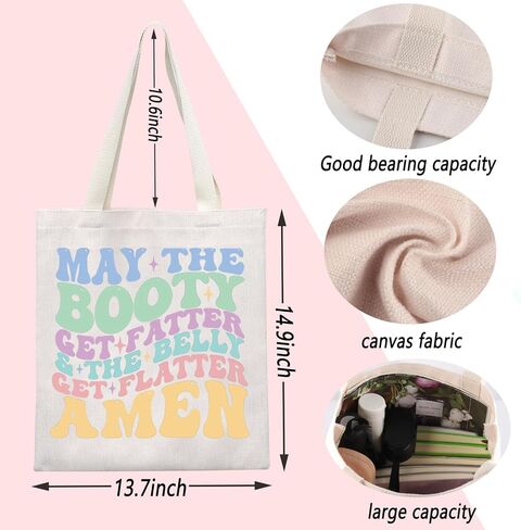 ENSIANTH Funny Gym Gift Fitness Sarcasm Tote Bag Peach Booty Gift Workout Motivation Shoulder Bag Weight Training Gift in Saudi Arabia