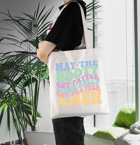 ENSIANTH Funny Gym Gift Fitness Sarcasm Tote Bag Peach Booty Gift Workout Motivation Shoulder Bag Weight Training Gift in Saudi Arabia
