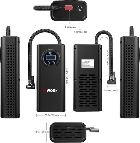 Air Compressor, Tire Inflator Portable Air Pump 150 PSI for Car Tires Bikes Balls Balloons and Other Inflatables with Digital Gauge Cordless Electric Inflator Rechargeable 4000 mAh Battery in Saudi Arabia