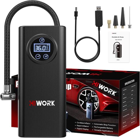 Air Compressor, Tire Inflator Portable Air Pump 150 PSI for Car Tires Bikes Balls Balloons and Other Inflatables with Digital Gauge Cordless Electric Inflator Rechargeable 4000 mAh Battery in Saudi Arabia